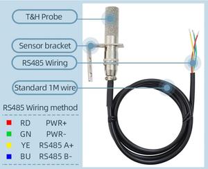 Taidacent-Sonda controladora de humedad PLC DCS Modbus RTU, con Sensor SHT30, transmisor de temperatura y humedad RS485 - Product Image 2