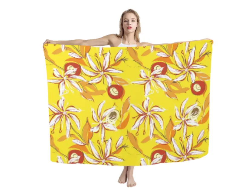 Hawaii Beach Damen Badeanzug Vertuschung sexy Strand Vertuschung häkeln gelb Big Size Pareo Sommer benutzer definierte Muster Pareos für Frauen