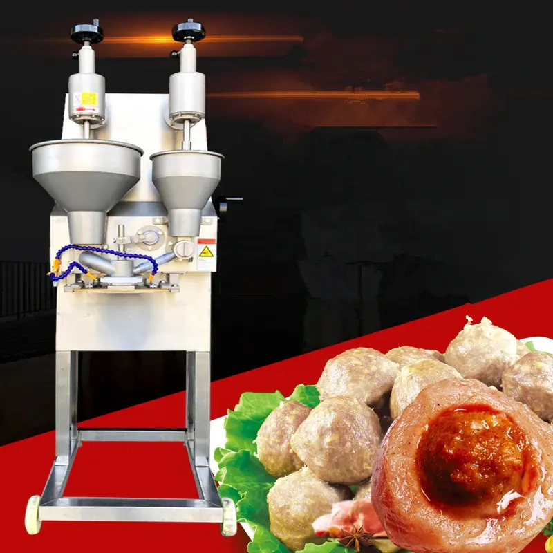 Büyük çıkış doldurulmuş köfte makinesi/tavuk domuz eti balık et topu haddeleme makinesi/küçük köfte makinesi satılık