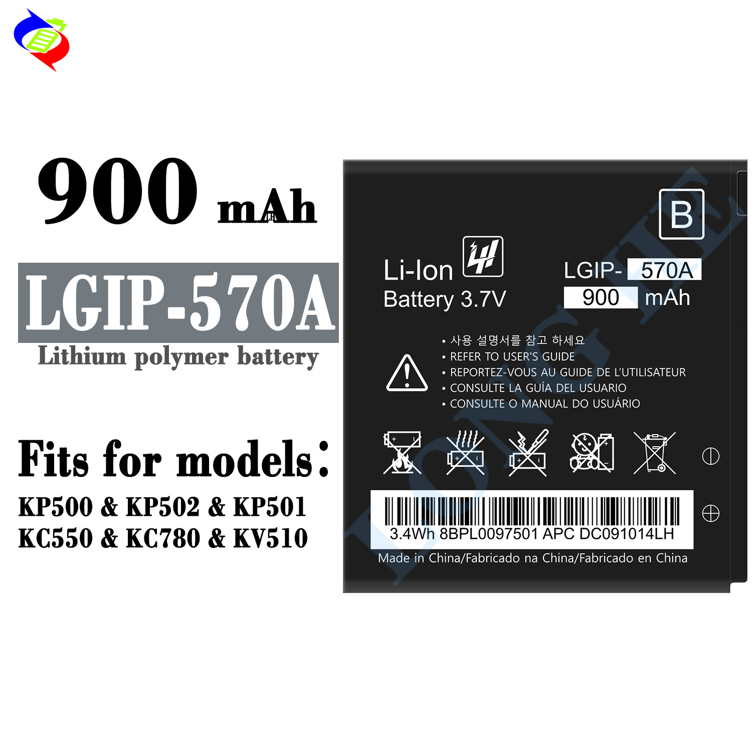 pour LG KP500 KP502 KP501 KC550 KC780 KV510