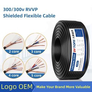 電線RVVP OFC銅編組RVP 2x0.5mm2 300/<span class=keywords><strong>300v</strong></span> 4 5 6 7 8 10 12 16 20 24コア電源コード30 AugフレックスケーブルRVP