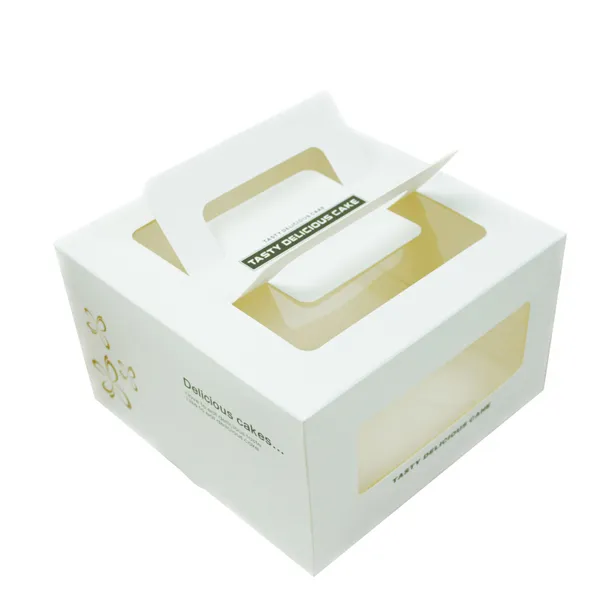 Bomboniera scatola per torta scatola per torta nuziale con scatola di cartone con Design personalizzato per torta con manico