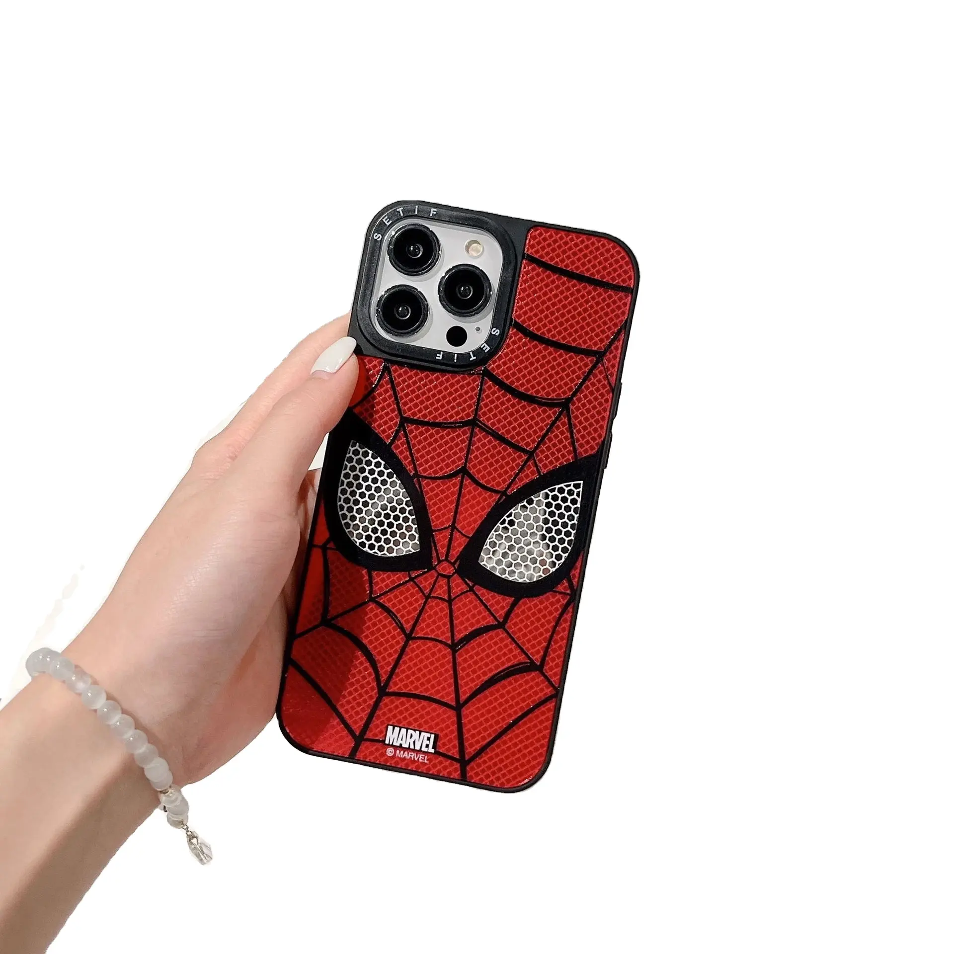 Popular personalizado elegante espejo móvil caso de impresión de dibujos animados patrón de araña espejo cubierta protectora para Iphone 11/12/13/14/15 pro Max