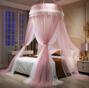 Ceiling-Mounted <strong>Round</strong>-Top Princess Mosquito <strong>Net</strong> Bed Curtain Tent Home-Use Double Bed Encryption Thickening Mosquito <strong>Net</strong> Canopy - Product Image 6