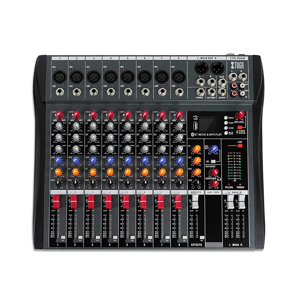 Ct80x mixer de áudio 8 canais, profissional