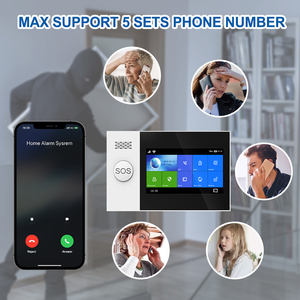 Sistema de alarma de seguridad para el hogar con control de aplicación Tuya, pantalla táctil completa, seguridad para el hogar, sistema de alarma 2G/4G WiFi GSM - Product Image 2