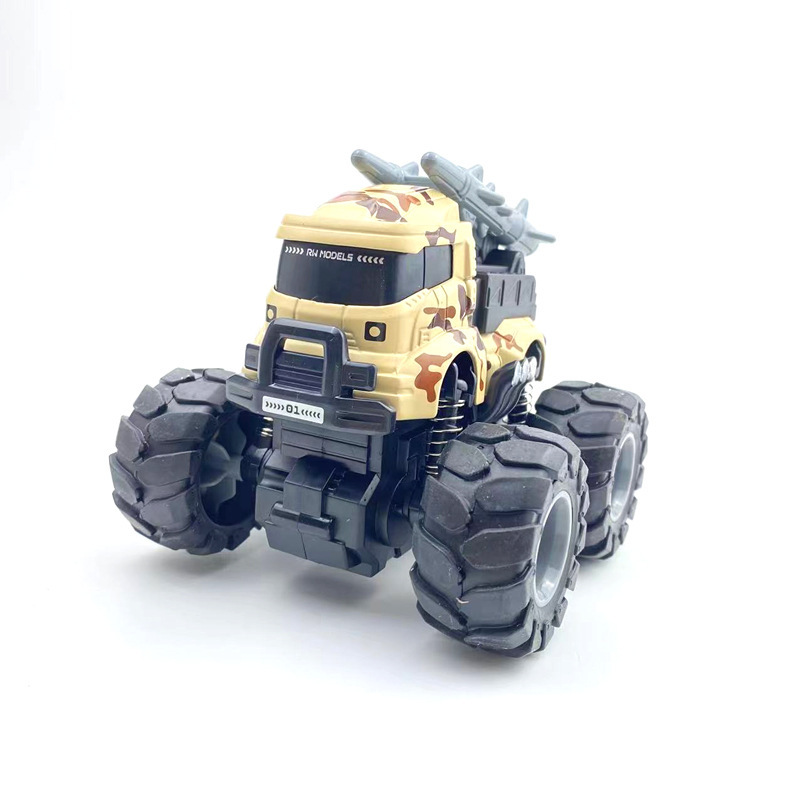 Véhicule de lancement de fusée jaune camouflage pour voiture de cascade Bigfoot