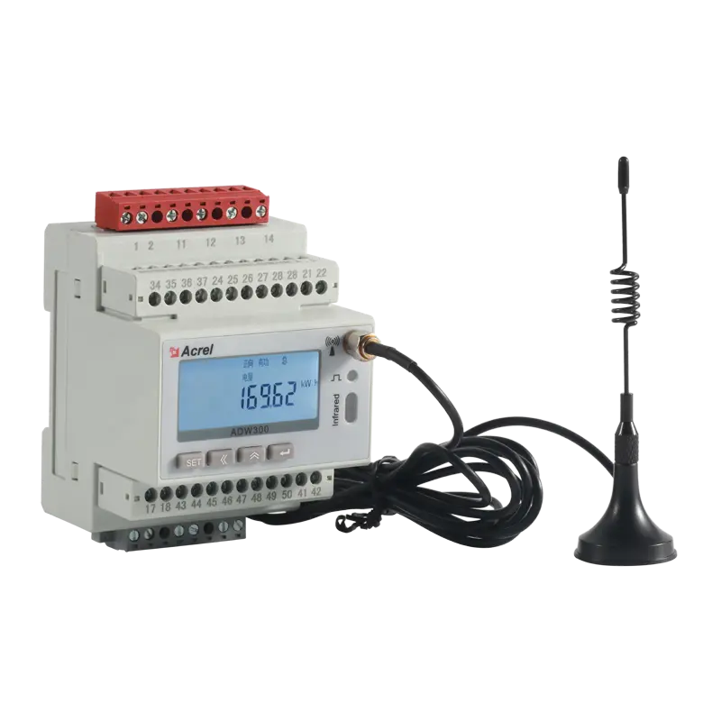 Acrel-Medidor de energía inteligente ADW300 IoT de alta precisión, 3 fases, 4 cables, carril Din, comunicación inalámbrica, Wifi, 4G LoRa RS485 opcional