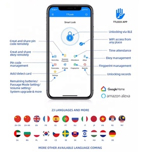 Glass Door Slide <strong>Lock</strong> With <strong>Keys</strong> TTLOCK <strong>Blue</strong>-tooth or Tuya Wifi Smart <strong>Locks</strong> with Screen Biometric Fingerprint Electronic <strong>Lock</strong> - Product Image 4