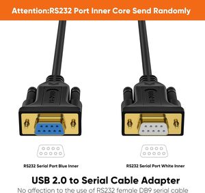 USB到RS232适配器，USB到DB9 Famale串行转换器电缆，用于Windows，Linux和Mac OS
