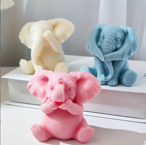 DIY 3D ซิลิโคนแม่พิมพ์สบู่สำหรับทำสบู่ช้างไม่ฟังไม่พูดคุยไม่ช้างเทียนหอมระเหยแม่พิมพ์ - Product Image 1