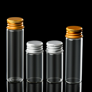 Lọ nhỏ với nhôm vít có nắp đậy chai thủy tinh nhỏ rõ ràng lọ nhỏ kim loại mũ hàng đầu mẫu tin nhắn chai đồ trang sức hạt các loại thảo mộc - Product Image 3