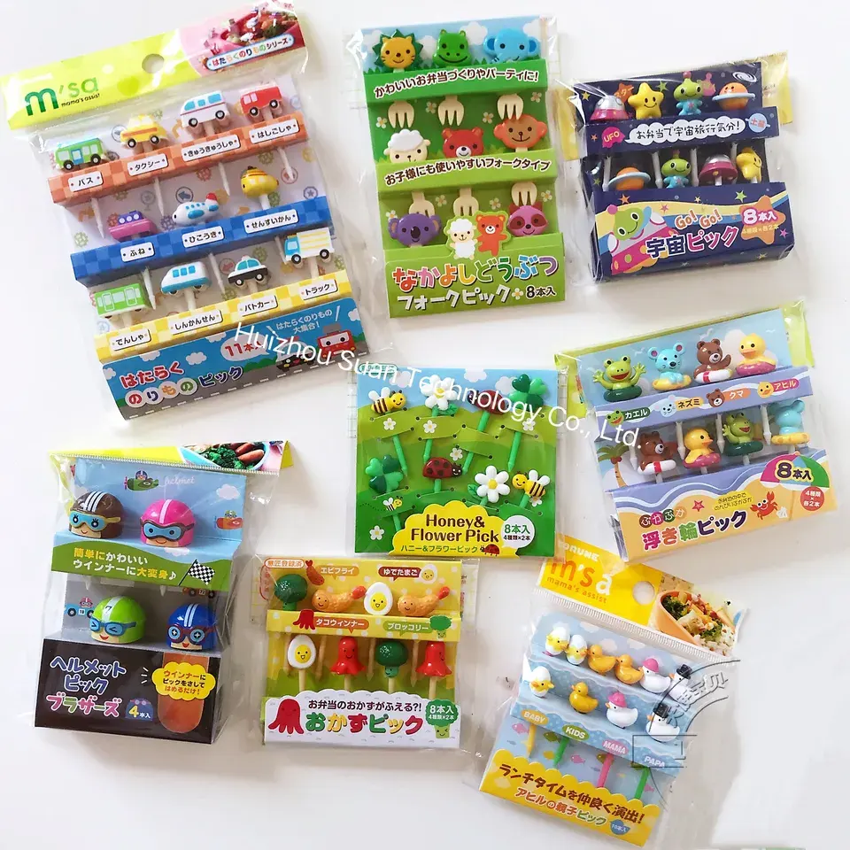 New Animal Fruit Fork para criança mini garfo Castle Fruit Food Picks Bento Box Picks Cartoon Bento Toothpicks Bento Box Acessórios