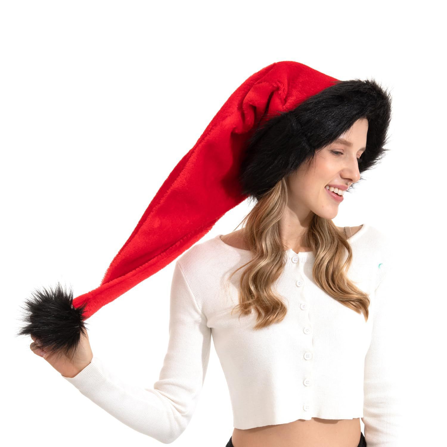 Estilo rojo y negro de pelo largo.