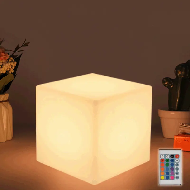 Ao ar livre impermeável RGB LED luz cubo cadeira móveis para luzes do jardim levou cadeiras de plástico rígido solar levou luz levou cadeira cubo