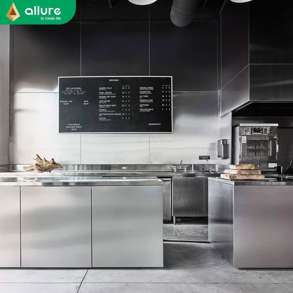 Allure Full Set Furniture Pantry Storage Kitchen Stainless Steel Cabinet Set