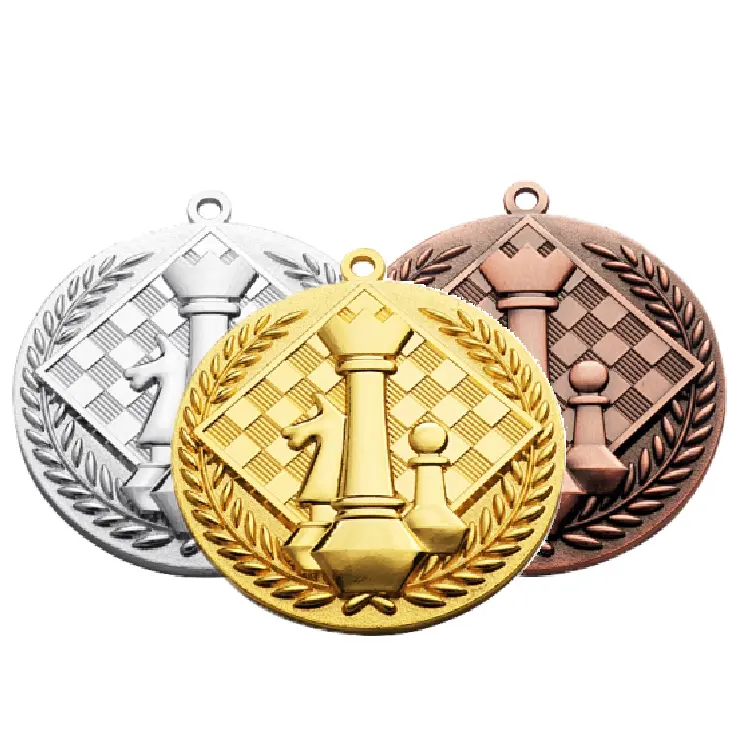 Grandes sonhos prêmios internacionais medalhão de xadrez e medalhão de metal para crianças e estudantes
