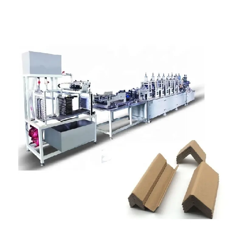 Máquina de fabricación de protectores de cartón, borde angular de papel Kraft en V, esquina