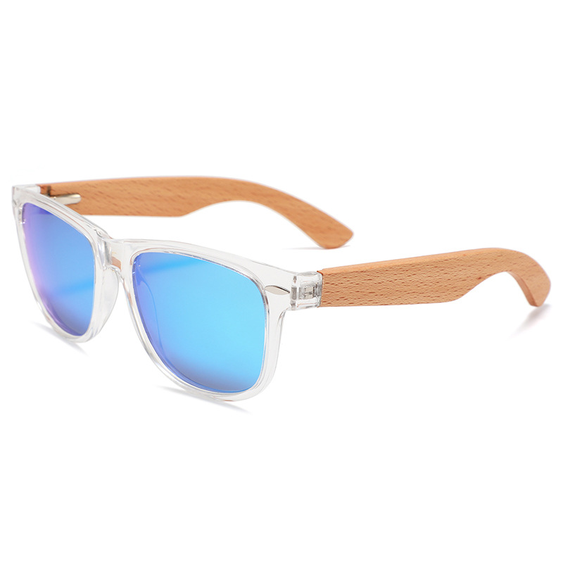 Mc6 beech foot wire transparent frame, polarized real ice blue,