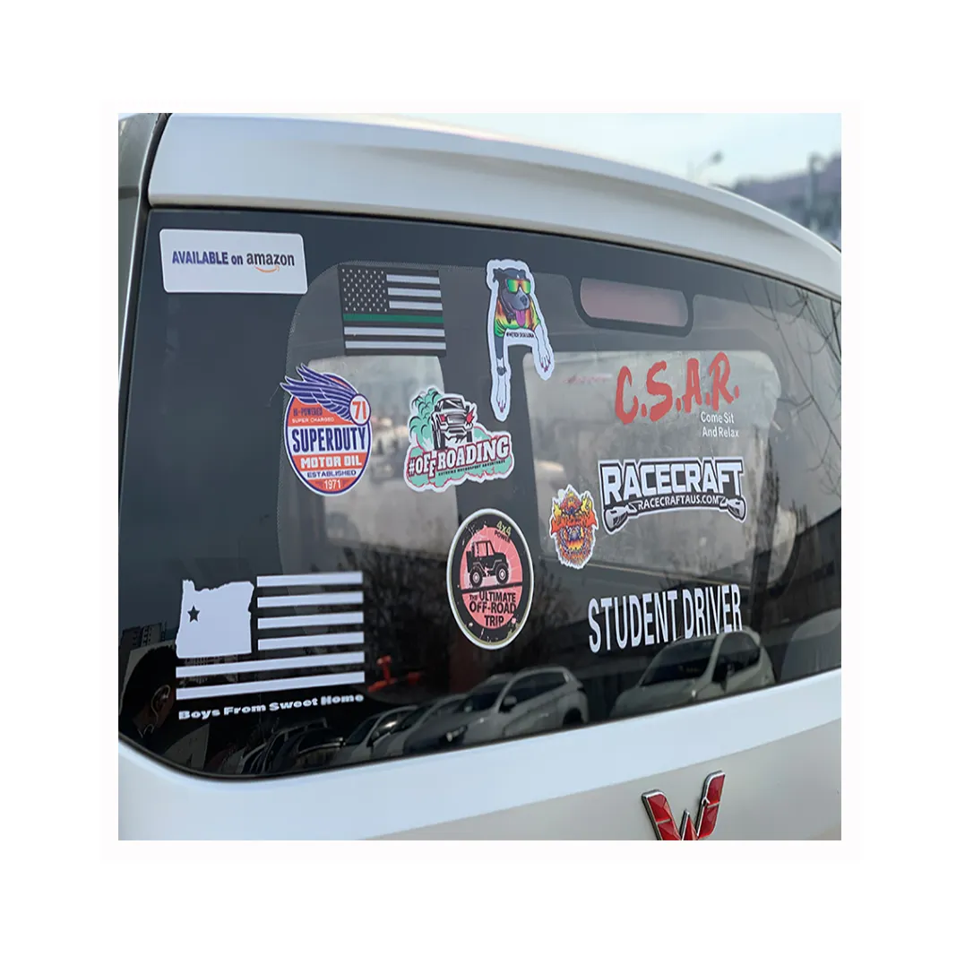 Personalizado adesivo de vinil impressão UV à prova d' água Ao Ar Livre o Uso do Veículo de Transferência Logotipo Personalizado Die Cut Vinyl Decal janela do carro adesivos