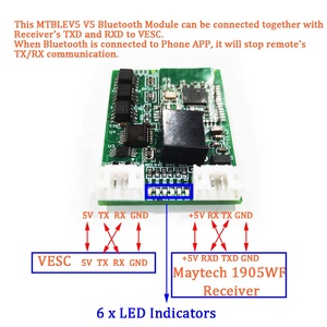 В наличии модуль Bluetooth V5 может автоматически переключать связь VESC с приемником или модулем Bluetooth