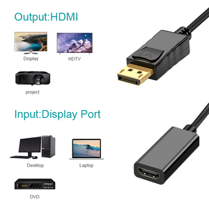 Displayport to <strong>Hdmi</strong> Adapter Compatible With Thunderbolt <strong>Input</strong> Port Supports Audio <strong>Output</strong> Dp to <strong>Hdmi</strong> Converter