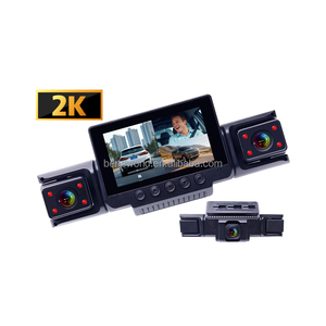 全AHD 2K 4通道仪表盘摄像头，带全球定位系统跟踪器3英寸发光二极管显示语音控制Carplay适配器4路摄像头 - Product Image 5