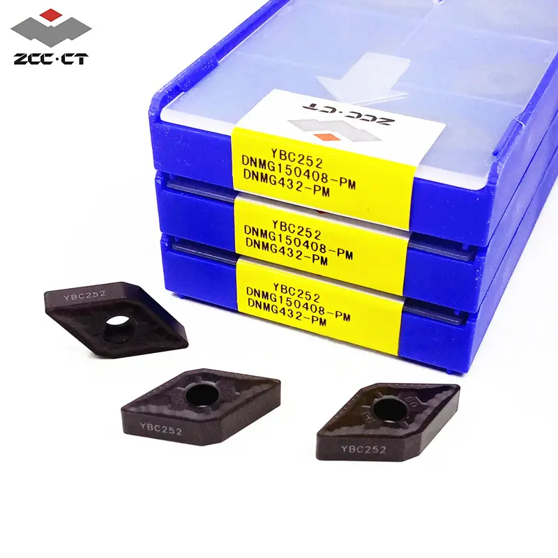 Herramientas de torneado de torno CNC ZCC-CT, inserto de carburo de torneado, serie DNMG, DNMG150408-PM de procesamiento de piezas de acero, YBC252