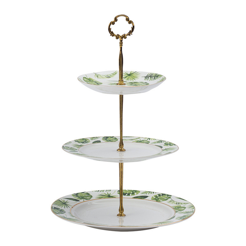 Assiette 3 étages verte