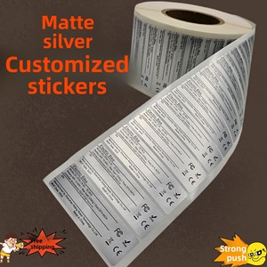 Free Shipping Label Factory High Temperature Resistant PET Circuit Board QR Code Printing Matte Silver Sticker for <strong>Fixed</strong> <strong>Asset</strong> - Product Image 2