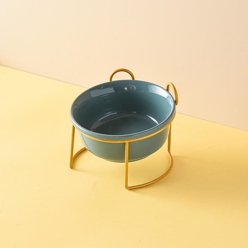 Blue Single Bowls with Gold Stand