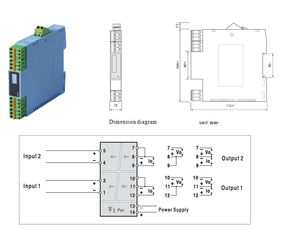 4-20mA <strong>input</strong> output 1 in 2 out 2 in 2 out 4-20 to 0-10v active passive signal <strong>isolator</strong> <strong>analog</strong> voltage signal <strong>isolation</strong> <strong>module</strong> - Product Image 5