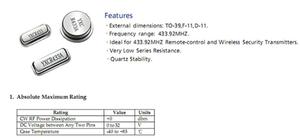 Taidacent Passive R433A TO39 75K 433.92MHZ 3 PIN RF Saw Crystal <strong>Resonator</strong> 433mhz for Remote Wireless Security Transceivers - Product Image 5