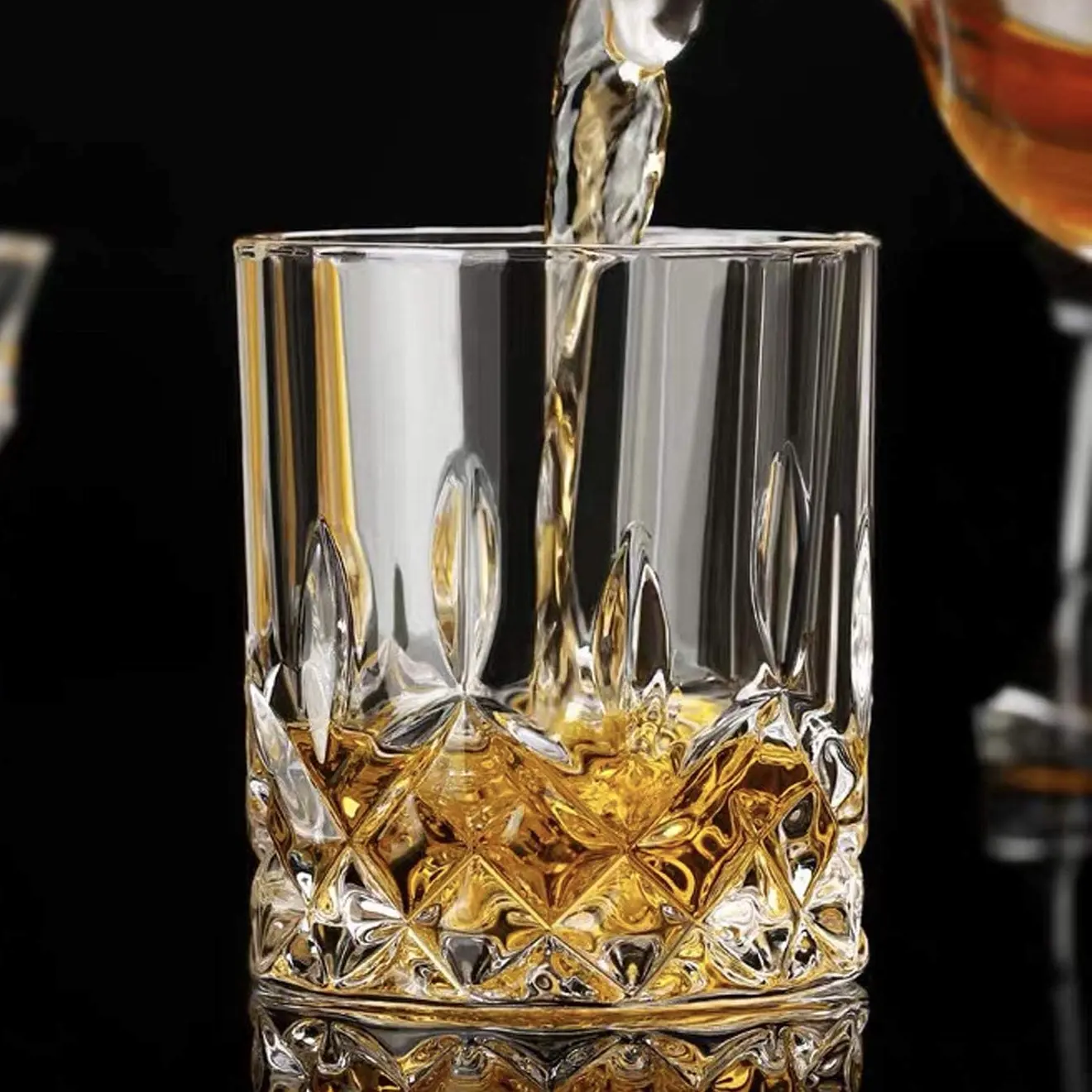 11oz नेतृत्व मुक्त क्रिस्टल ग्लास स्कॉच व्हिस्की चश्मा के लिए 6 के सेट, Bourbon या व्हिस्की