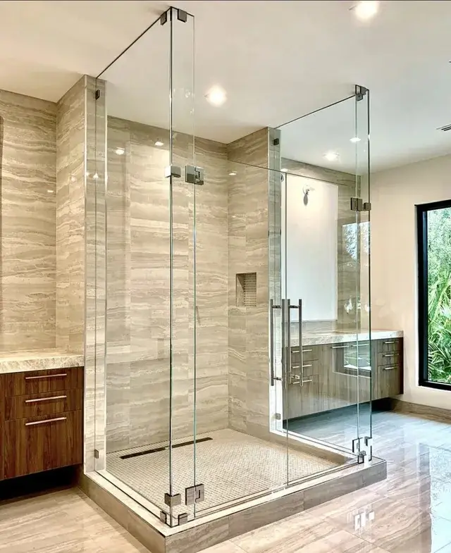 Porte de douche en verre trempé, 8mm, cadre en aluminium, verre trempé, luxe, douche, salle de bains