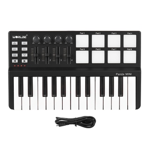 WORLDE Panda Mini Portátil Mini Teclado USB de 25 Teclas y Drum Pad Controlador MIDI