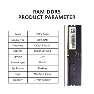 Memoria de escritorio Ymeiton/OEM y ODM DDR5 8GB/16GB/32GB RAM Memoria de computadora Personalización OEM - Product Image 2