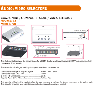 Most Favorable Manual HD <strong>Audio</strong> / Component / Composite <strong>Video</strong> / S-<strong>Video</strong> RCA A/V AV Selector Switcher - Product Image 3