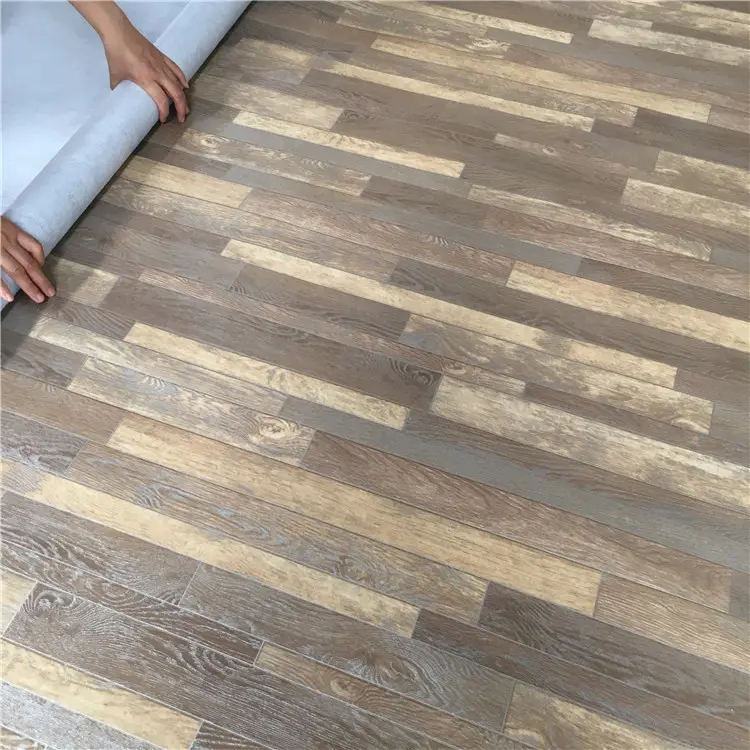 कोरियाई उच्च चमक टुकड़े टुकड़े निविड़ अंधकार ढीला 8mm लकड़ी vinyl फर्श रोल पीवीसी
