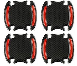 <strong>Dual</strong>-Function Door Handle Guards Scratch Protection + Nighttime <strong>Reflectivity</strong> (Glossy/Matte Black) - Product Image 1