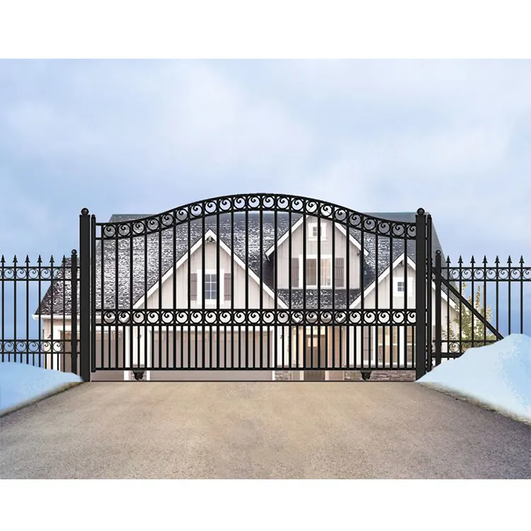 Made in china simple metal steel garden door gates models antique cast wrought iron grill main gate design for home villa house
