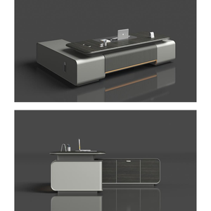 MDF de pintura moderna de gama alta 3200 con LED y escritorio CEO de sistema de alimentación para escritorio de computadora de oficina Boss - Product Image 5