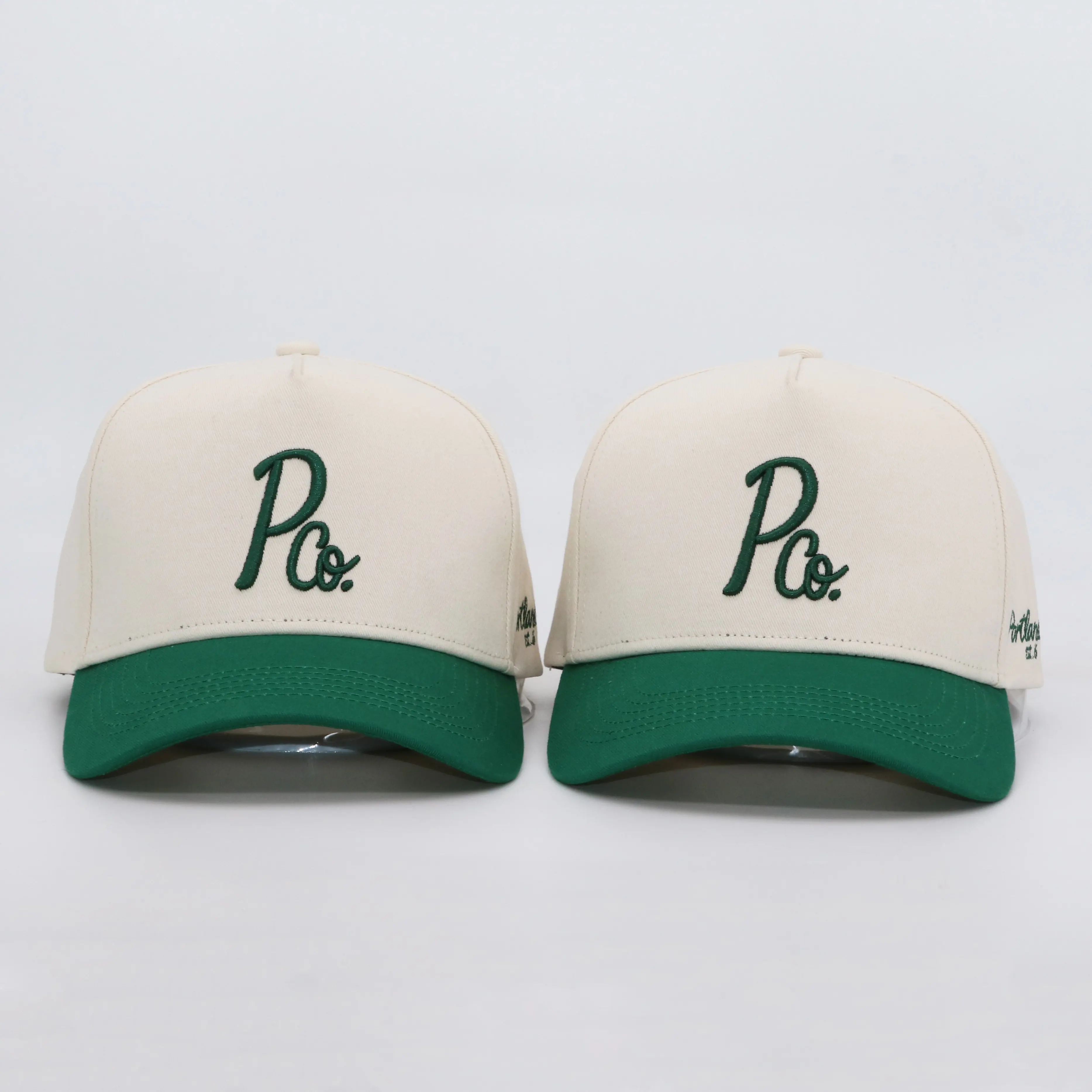 Custom 3D Puff Embroidery Logo High Quality Cotton Mens 5 Panel A Frame Two Tone Hats Snapback Sports Baseball Caps for Man