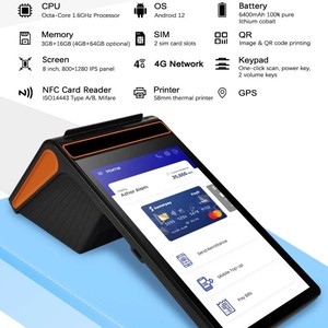 Retail Mobile Handheld Tablet Softpos Nfc <strong>Qr</strong> <strong>Code</strong> <strong>Scanning</strong> Payment Food Ordering Lottery Dual Touch Screen <strong>Android</strong> POS Machines - Product Image 3