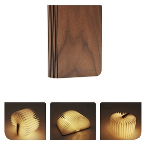 2025 mới lạ LED USB có thể sạc lại cuốn sách gỗ ánh sáng đèn hình dạng sáng tạo có thể gập lại thiết kế - Product Image 5