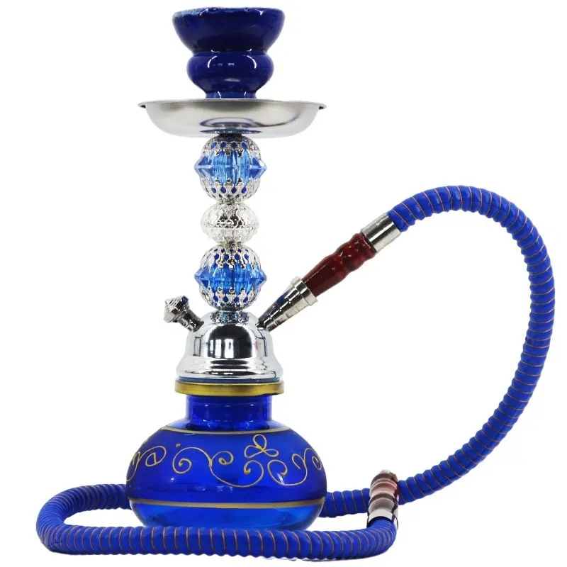 Conjunto de hookah árabe, fábrica, acabado, shisha flexka, vidro com nargile, tubo de água, acessórios para fumo