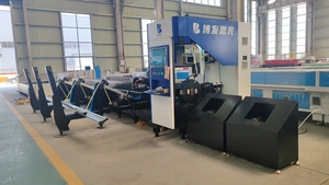 貿易保証1.5kw 3kw Cncファイバーチューブレーザークーパーパイプ切断機自動ローディング & アンロードシステム付き - Product Image 4