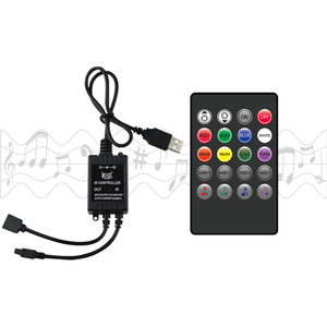 Mini RGB LED Musik controller Dimmer DC 5V-24V 12A 20 Tasten Drahtlose Fernbedienung zum Wechseln der LED-Lichtbänder - Product Image 1