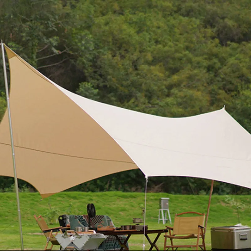 Gacent tenda de lona de chuva portátil, prateleira de lona grande para acampamento, piquenique