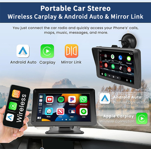 OEM ODM portátil inalámbrico Carplay y Android Auto Car Radio Autoestereo 7 pulgadas pantalla táctil GPS BT FM Smart Car Monitor - Product Image 5